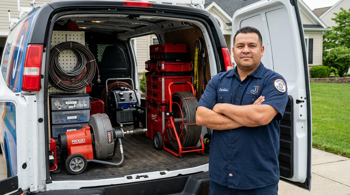 Professional drain cleaning equipment and Johns Plumbing LLC plumber in Miller