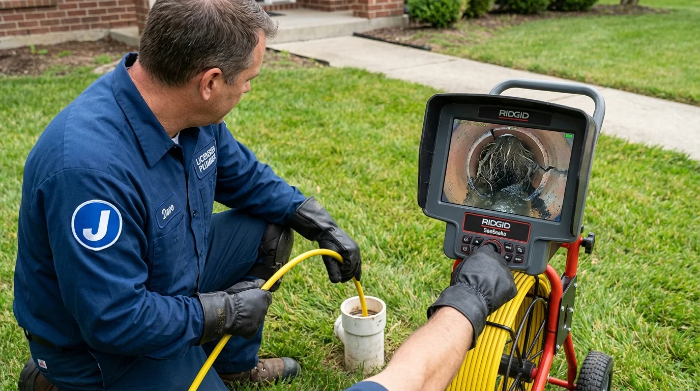 Sewer camera inspection being performed by Johns Plumbing LLC in Miller